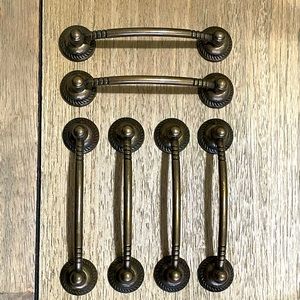 4 Antique Brass Drawer Pull Handles